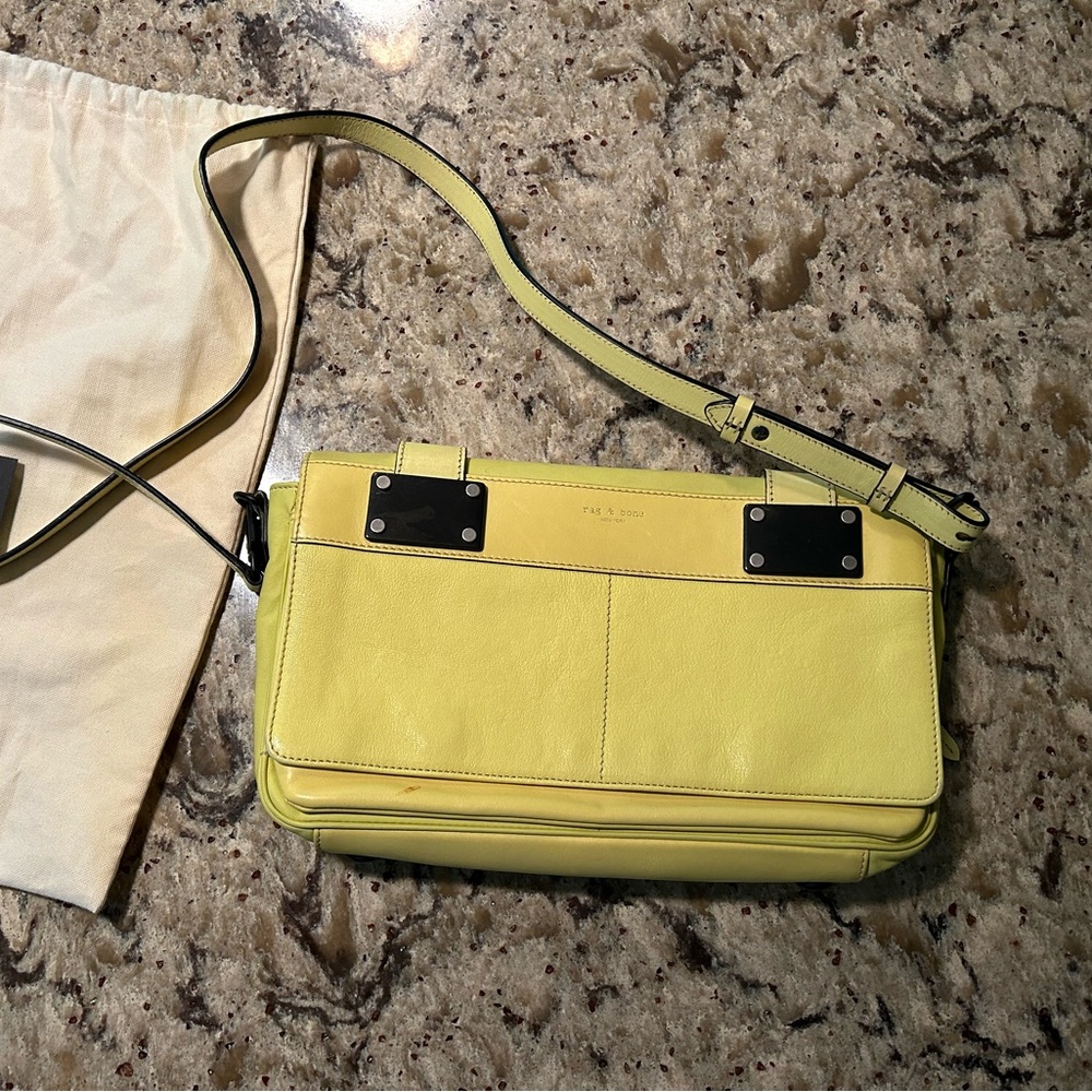 Rag and Bone Canary Clutch. Genuine Italian Leather and Crafted in Italy.